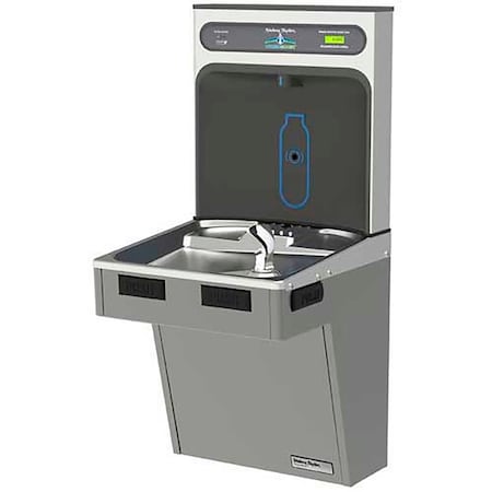 Halsey Taylor Water Cooler W/HydroBoost Water Refilling Station, Light Gray HTHB-HAC8PV-NF